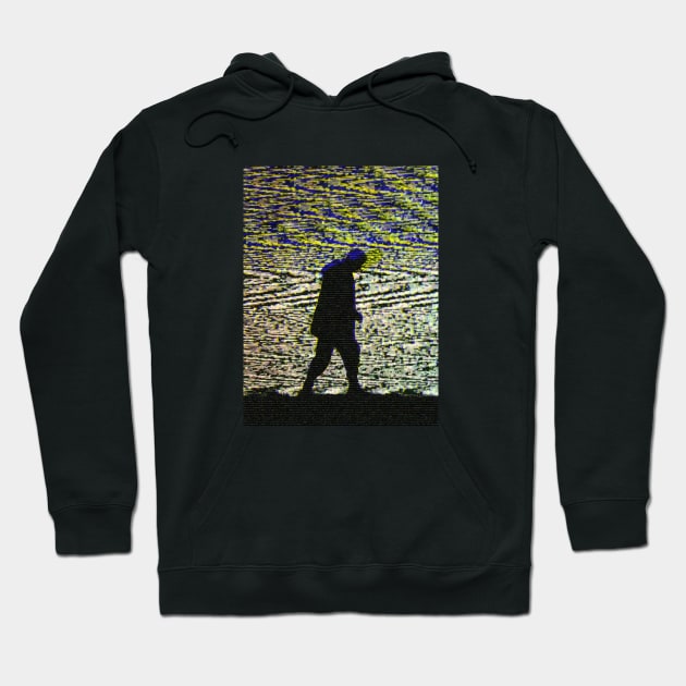 Loneliness // A man walking sadly in this empty and cruel world // Abstract Glitch artwork Hoodie by MSGCNS